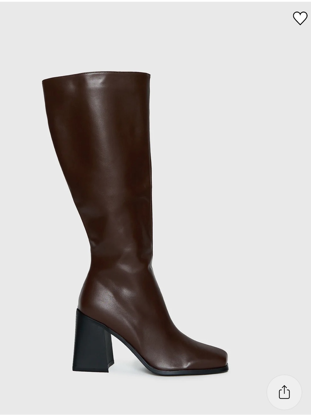 Princess Polly Tall Block-Heel Knee Boots in Dark Brown and Black